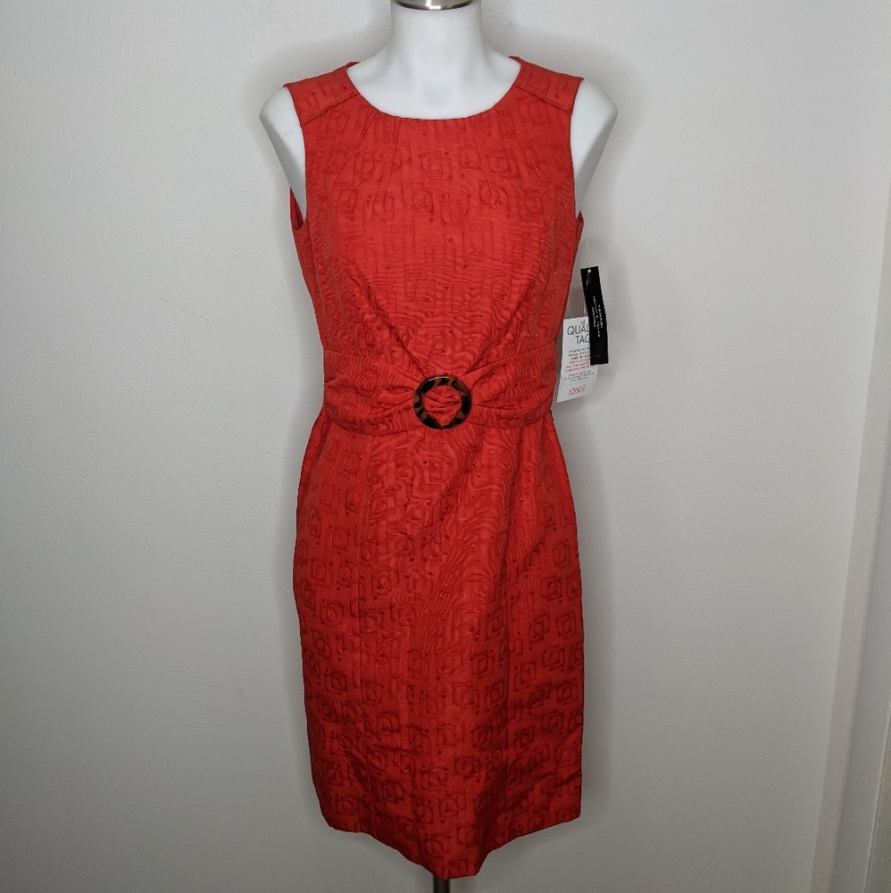 Tahari ASL Juliannie Tangerine Dress